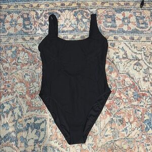 EBW Everything But Water Solid Black One Piece Swimsuit SZ 12 NWOT